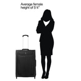 Travelpro Maxlite 5 Softside Expandable Upright 2 Wheel Checked Luggage, Lightweight Suitcase, Men and Women, Black, Checked Medium 26-Inch