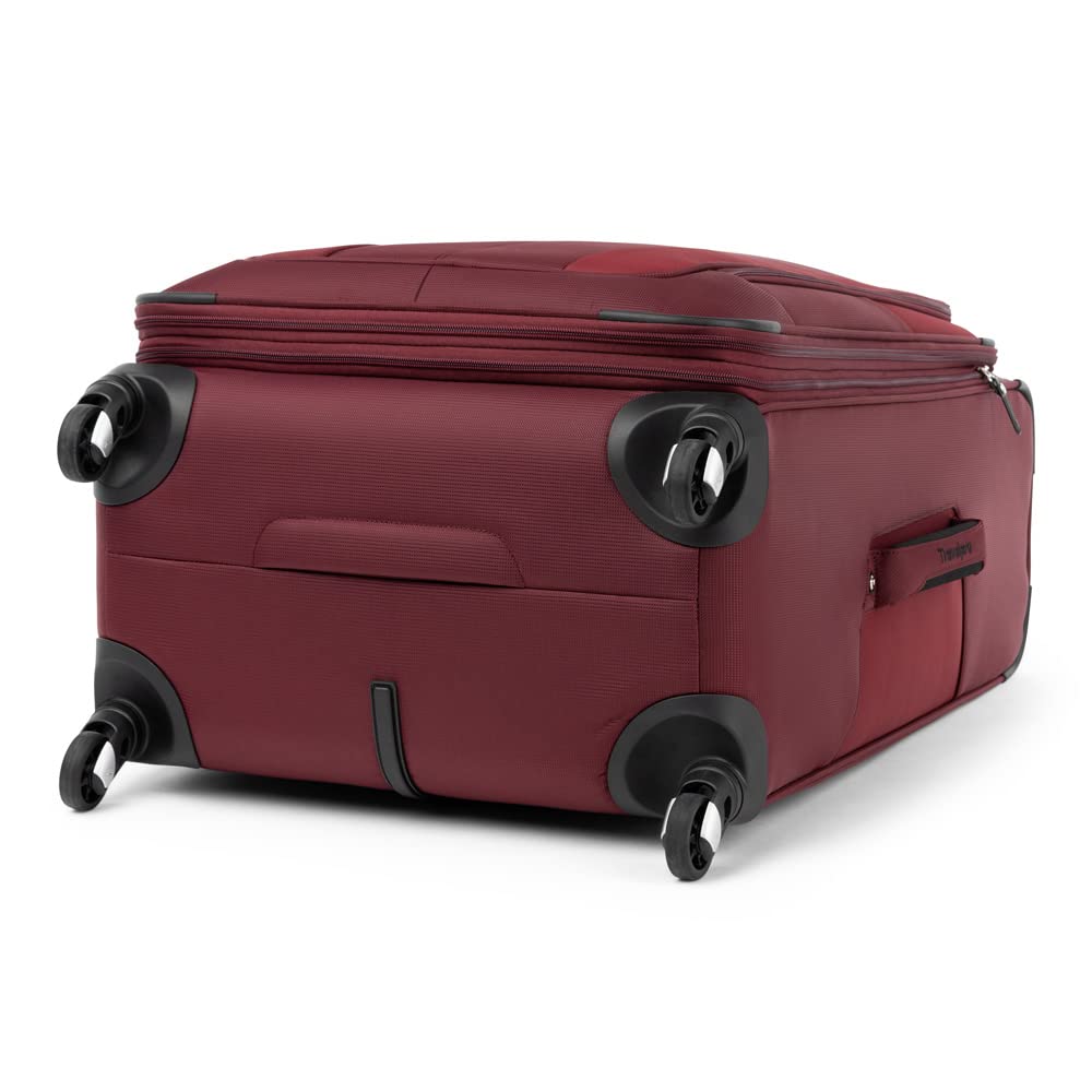 Travelpro Maxlite 5 Softside Expandable Checked Luggage with 4 Spinner Wheels, Lightweight Suitcase, Men and Women, Burgundy, Checked Medium 25-Inch