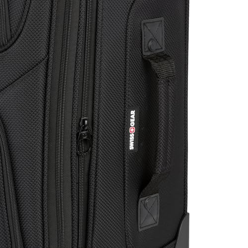 SwissGear Sion Softside Expandable Luggage, Black, Checked-Large 29-Inch