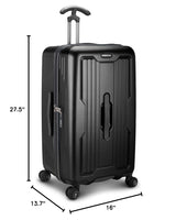 Traveler's Choice Ultimax II 26" Medium Trunk Spinner Luggage, Tie Down Straps, Matte Black, Checked Inch