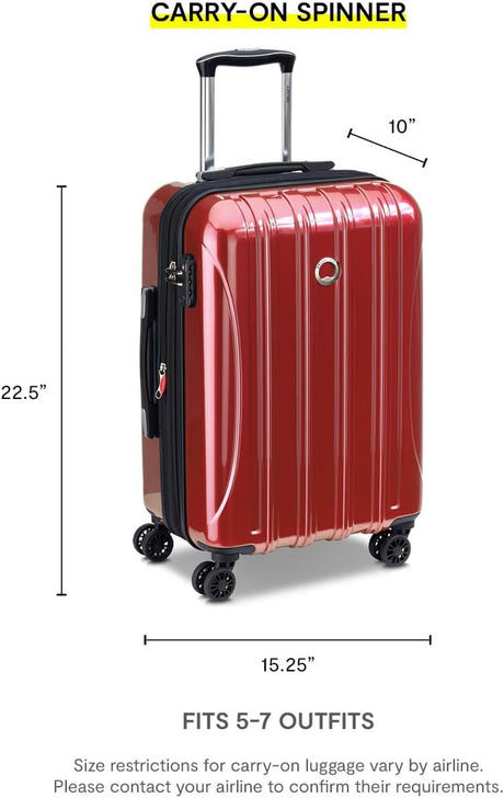 DELSEY PARIS Helium Aero Hardside Expandable Luggage with Spinner Wheels, Titanium, Carry-On 21 Inch