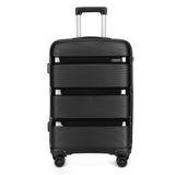 Kono Carry On Luggage Hard Shell Travel Trolley 4 Spinner Wheels Lightweight Polypropylene Suitcase with TSA Lock (Carry-On 21-Inch, Black)