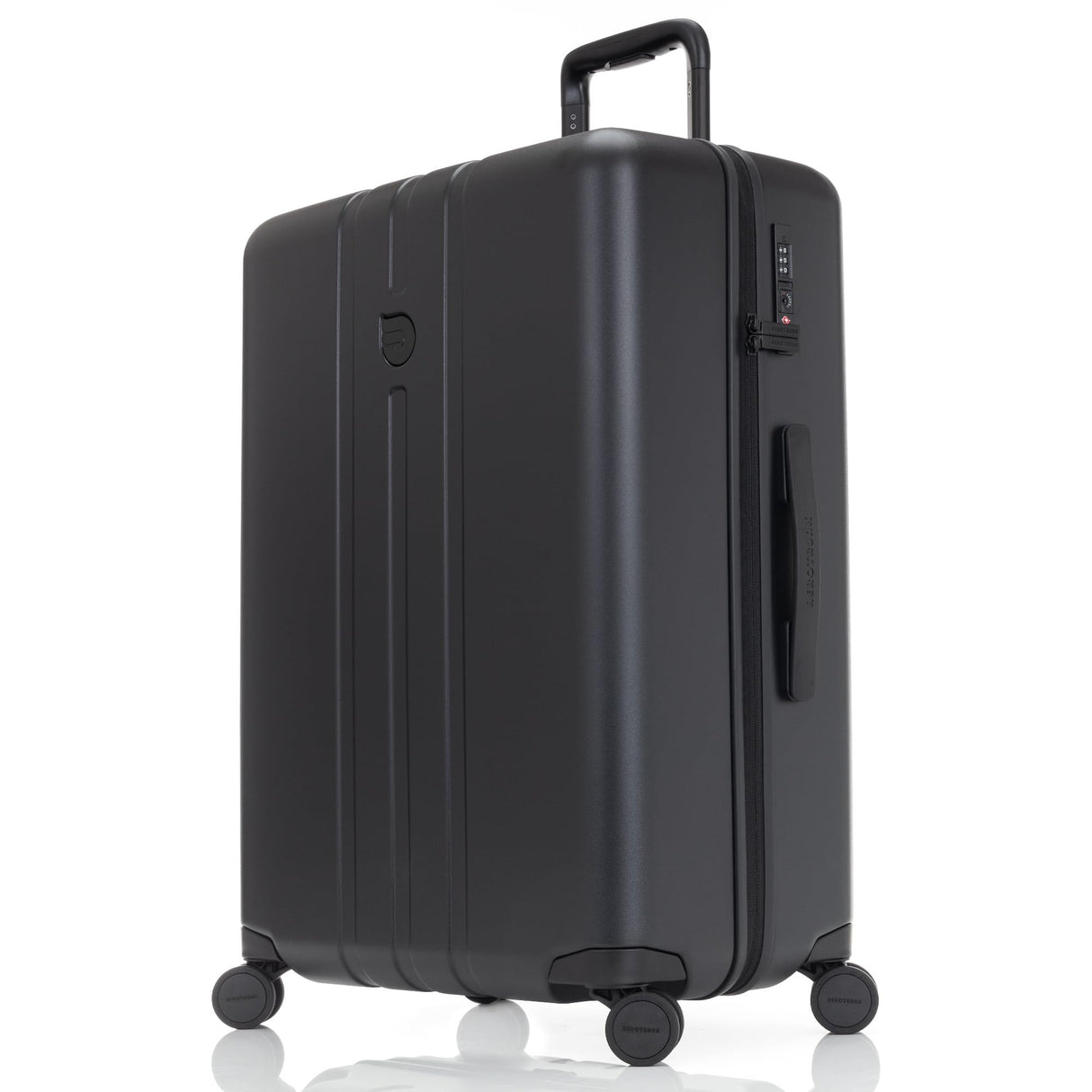 Aerotrunk Medium Checked Luggage with Spinner Wheels - Lightweight Hard Shell Travel Suitcase with TSA Lock - 26.5" Black