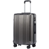 Coolife Luggage Suitcase PC+ABS with TSA Lock Spinner Carry on Hardshell Lightweight 20in 24in 28in (grey, S(20in))