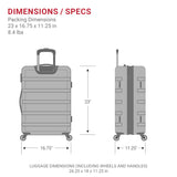 SwissGear 7366 Hardside Expandable Luggage with Spinner Wheels, Evening Haze, Checked-Medium 23-Inch