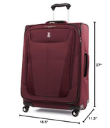 Travelpro Maxlite 5 Softside Expandable Checked Luggage with 4 Spinner Wheels, Lightweight Suitcase, Men and Women, Burgundy, Checked Medium 25-Inch