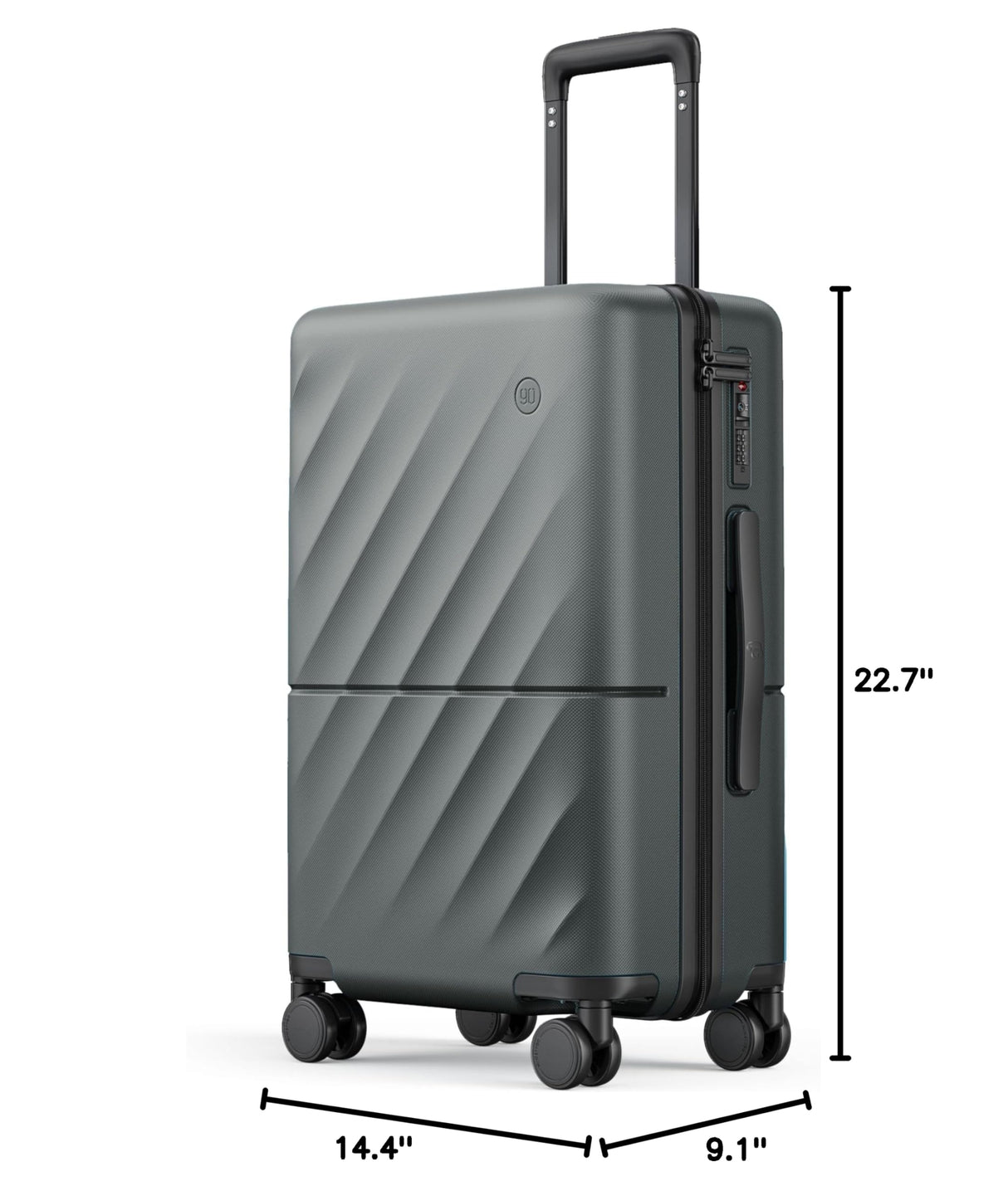 NINETYGO Carry on Luggage 22 X 14 X 9 Airline Approved, 20 Inch Luggage for 3-5 Days Trip, Double Spinner Wheels, 100% Hardshell PC, TSA Lock (Slate Grey, Hudson)