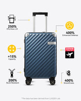 LUGGEX Luggage with Spinner Wheels, Polycarbonate Expandable Hard Shell Suitcase, Carry On 20 Inch, Charcoal Metallic