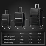 Samsonite Freeform Hardside Expandable with Double Spinner Wheels, Checked-Large 28-Inch, Black