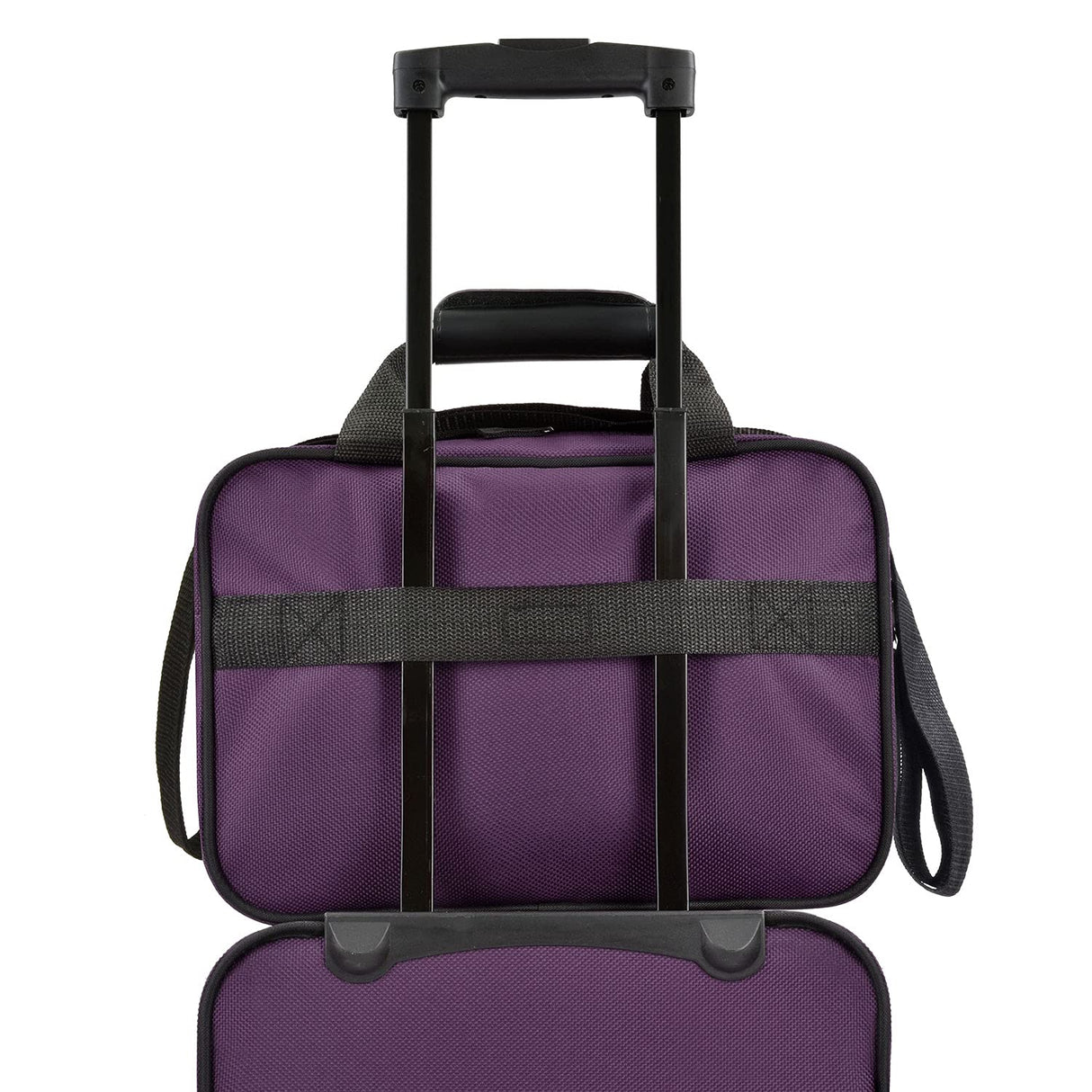 U.S. Traveler Rio Rugged Fabric Expandable Carry-on Luggage, Purple, Set