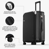 LEVEL8 Grace Luggage, 28 Inch Hardside Suitcase, Abs+Pc Harshell Spinner Luggage with Tsa Lock, Spinner Wheels, Black, 28 Inch