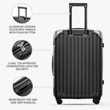 LEVEL8 Grace Luggage, 28 Inch Hardside Suitcase, Abs+Pc Harshell Spinner Luggage with Tsa Lock, Spinner Wheels, Black, 28 Inch