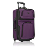 U.S. Traveler Lightweight Softside Suitcase, Rolling 20" Carry On Luggage, Purple, Single