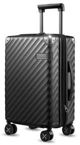 LUGGEX Luggage with Spinner Wheels, Polycarbonate Expandable Hard Shell Suitcase, Carry On 20 Inch, Charcoal Metallic