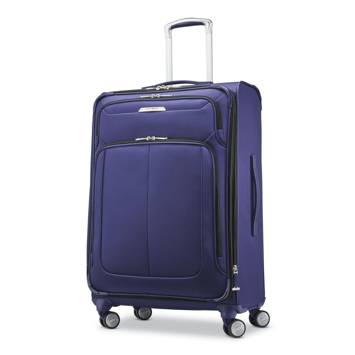 Samsonite Solyte DLX Softside Expandable Luggage with Spinner Wheels, Iris Blue, Checked-Medium 25-Inch