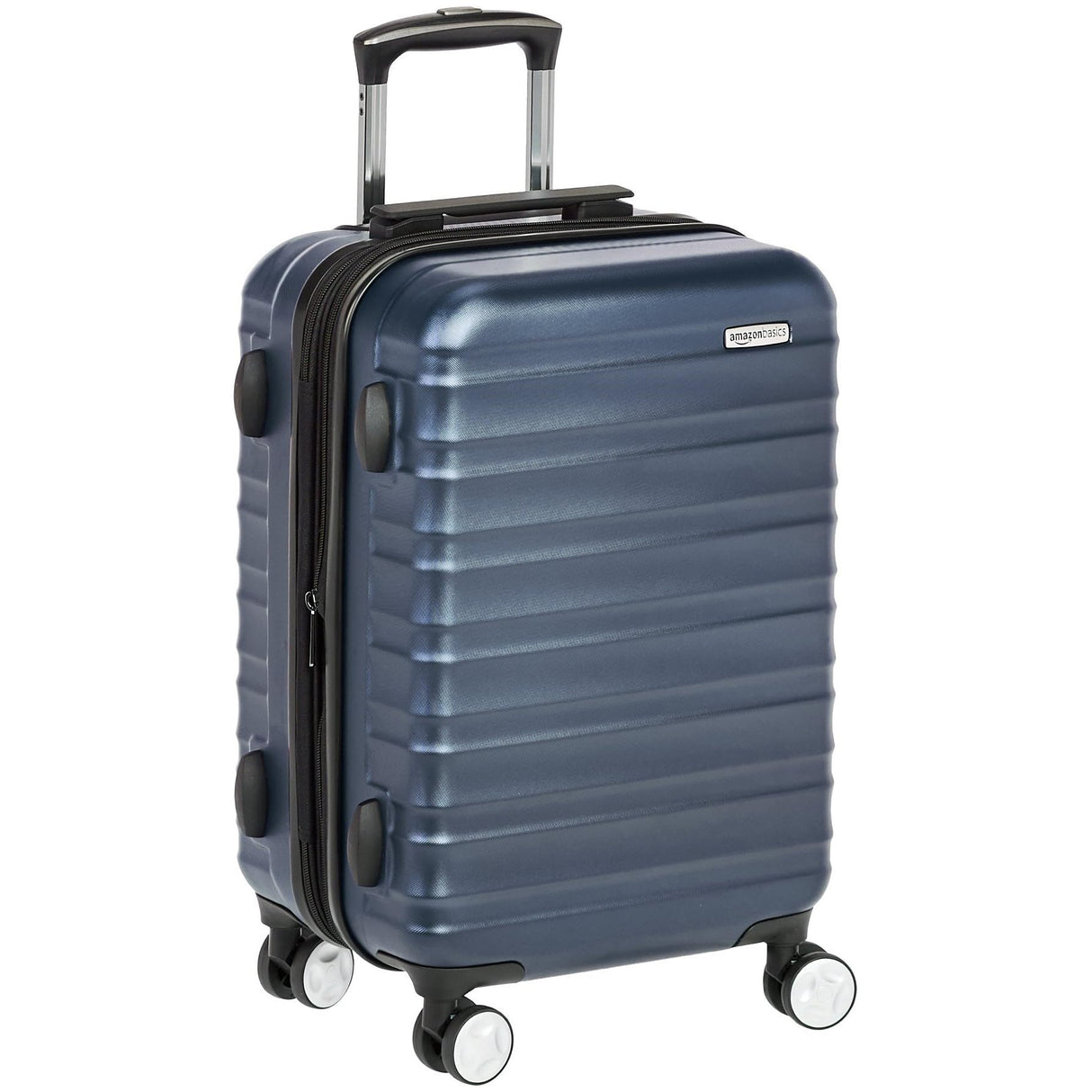 Amazon Basics Hardside Spinner Luggage With Built-In TSA Lock, Suitcase with Wheels, 21-Inch, Carry-on, Navy Blue