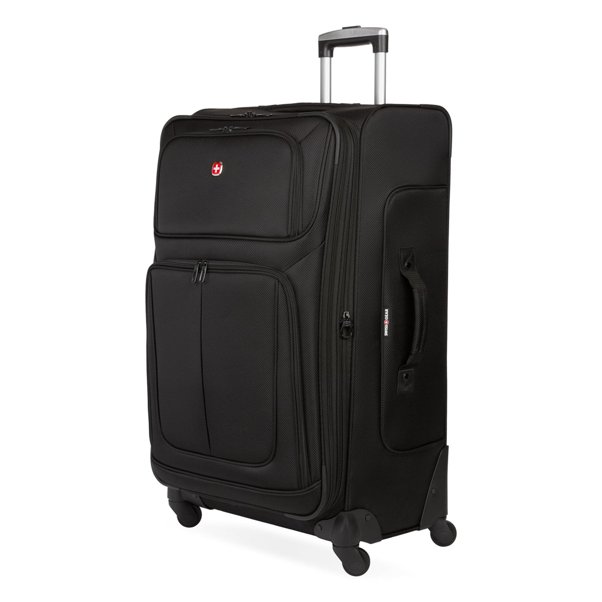 SwissGear Sion Softside Expandable Luggage, Black, Checked-Large 29-Inch