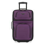 U.S. Traveler Lightweight Softside Suitcase, Rolling 20" Carry On Luggage, Purple, Single