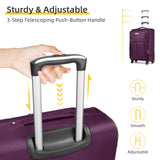 LARVENDER Softside Luggage Sets 3 Piece, Expandable Carry on Luggage 22x14x9 Airline Approved with TSA Lock Spinner Wheels, Lightweight Rolling Suitcase for Men and Women, Purple