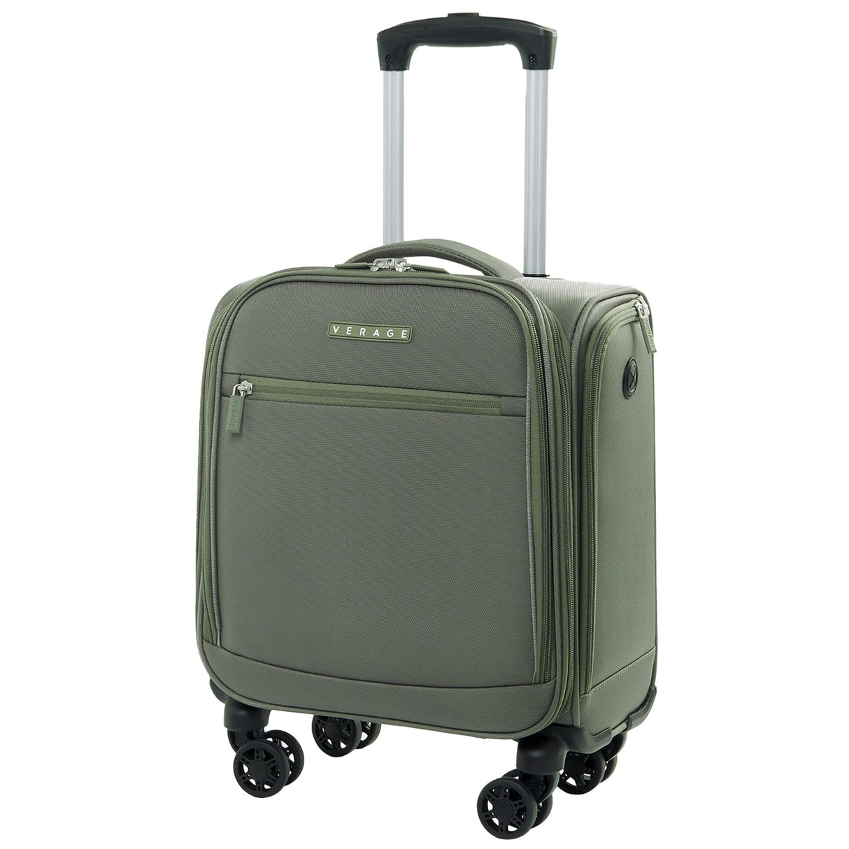 Verage Underseat Carry On Luggage with Wheels,14.5-Inch Spinner Small Suitcase, Softside Lightweight Travel Bag for Men and Women, Airplane Carry On Bag, Sage Green