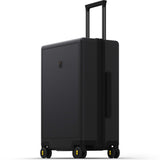 LEVEL8 Checked Luggage 24 inch, Large Suitcase with Wheels, Lightweight Luminous Textured Tsa Approved Medium Hardside Large Luggage with 8 Spinner Wheels, 24-Inch Checked-In, Black