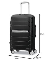 Samsonite Freeform Hardside Expandable with Double Spinner Wheels, Checked-Large 28-Inch, Black