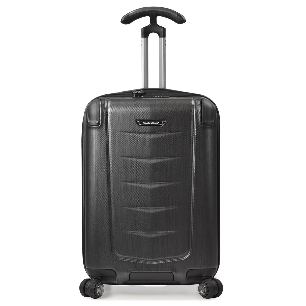 Traveler's Choice Silverwood Polycarbonate Hardside Expandable Spinner Luggage, Brushed Metal, Carry-on 21-Inch