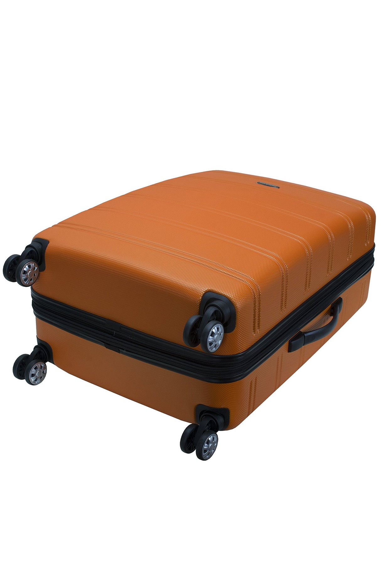 Rockland Melbourne Hardside Expandable Luggage with Spinner Wheels, Orange, Checked Large 28"