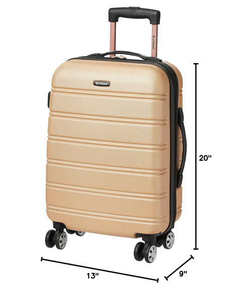 Rockland Melbourne Hardside Expandable Spinner Wheel Luggage, Champagne, Carry-On 20-Inch