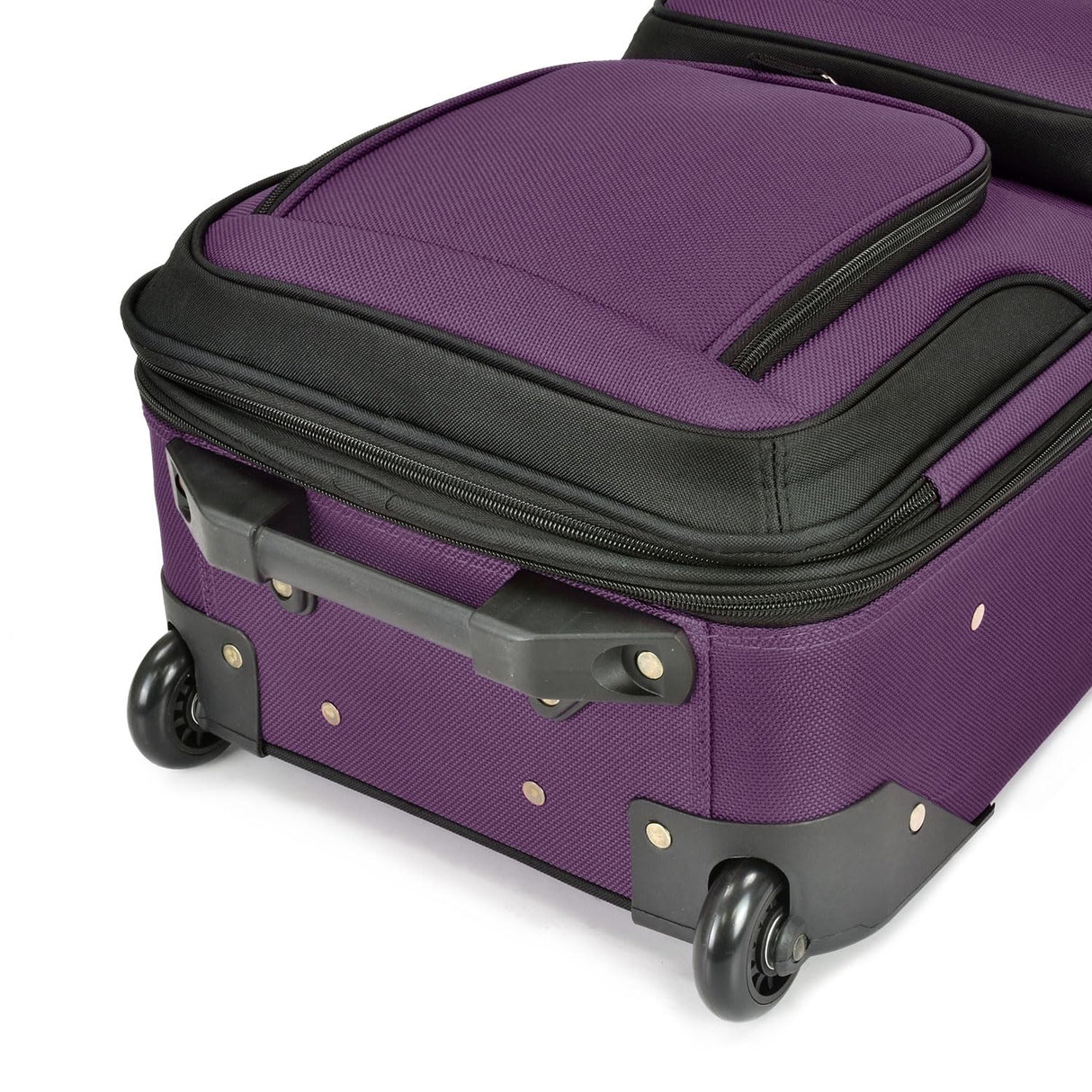 U.S. Traveler Lightweight Softside Suitcase, Rolling 20" Carry On Luggage, Purple, Single