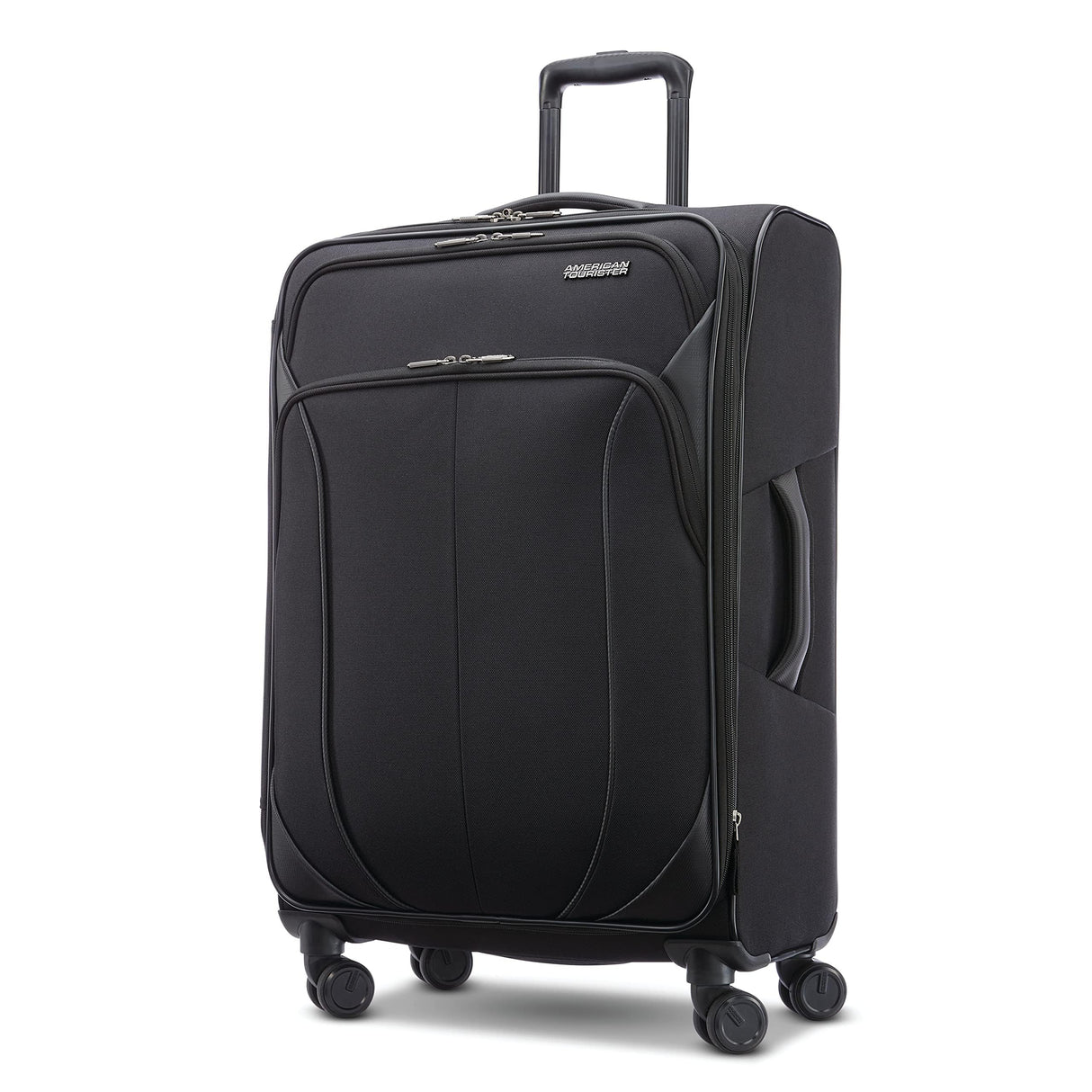 American Tourister 4 KIX 2.0 Expandable Softside Luggage with Spinner Wheels, 24 SPINNER, BLACK