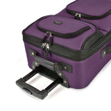 U.S. Traveler Lightweight Softside Suitcase, Rolling 20" Carry On Luggage, Purple, Single