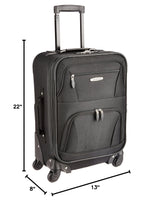 Rockland Expandable Spinner Carry On, Black, 19-Inch