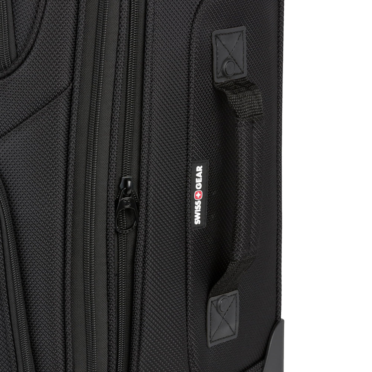 SwissGear Sion Softside Expandable Luggage, Black, Checked-Medium 25-Inch