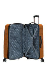 Rockland Melbourne Hardside Expandable Luggage with Spinner Wheels, Orange, Checked Large 28"