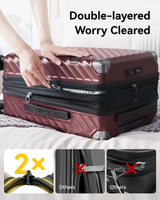 LUGGEX Luggage with Spinner Wheels, Polycarbonate Expandable Hard Shell Suitcase, Carry On 20 Inch, Charcoal Metallic