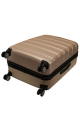 Rockland Melbourne Hardside Expandable Luggage with Spinner Wheels, Champagne, Checked Large 28"