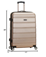 Rockland Melbourne Hardside Expandable Luggage with Spinner Wheels, Champagne, Checked Large 28"