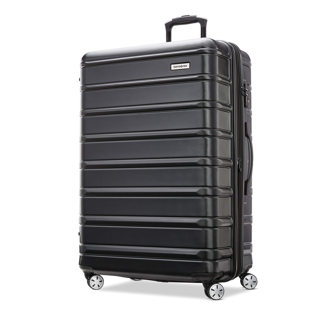 Samsonite Omni 2 Hardside Expandable Luggage with Spinners, Midnight Black, Checked-Large 28-Inch