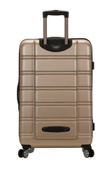 Rockland Melbourne Hardside Expandable Luggage with Spinner Wheels, Champagne, Checked Large 28"