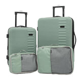 kensie Women's Hillsboro Luggage & Travel Bags, Green Granite, 4 Piece Set