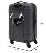 Wrangler Astral Hardside Luggage, Dark Shadow, 20-Inch Carry-On