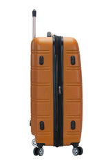 Rockland Melbourne Hardside Expandable Luggage with Spinner Wheels, Orange, Checked Large 28"