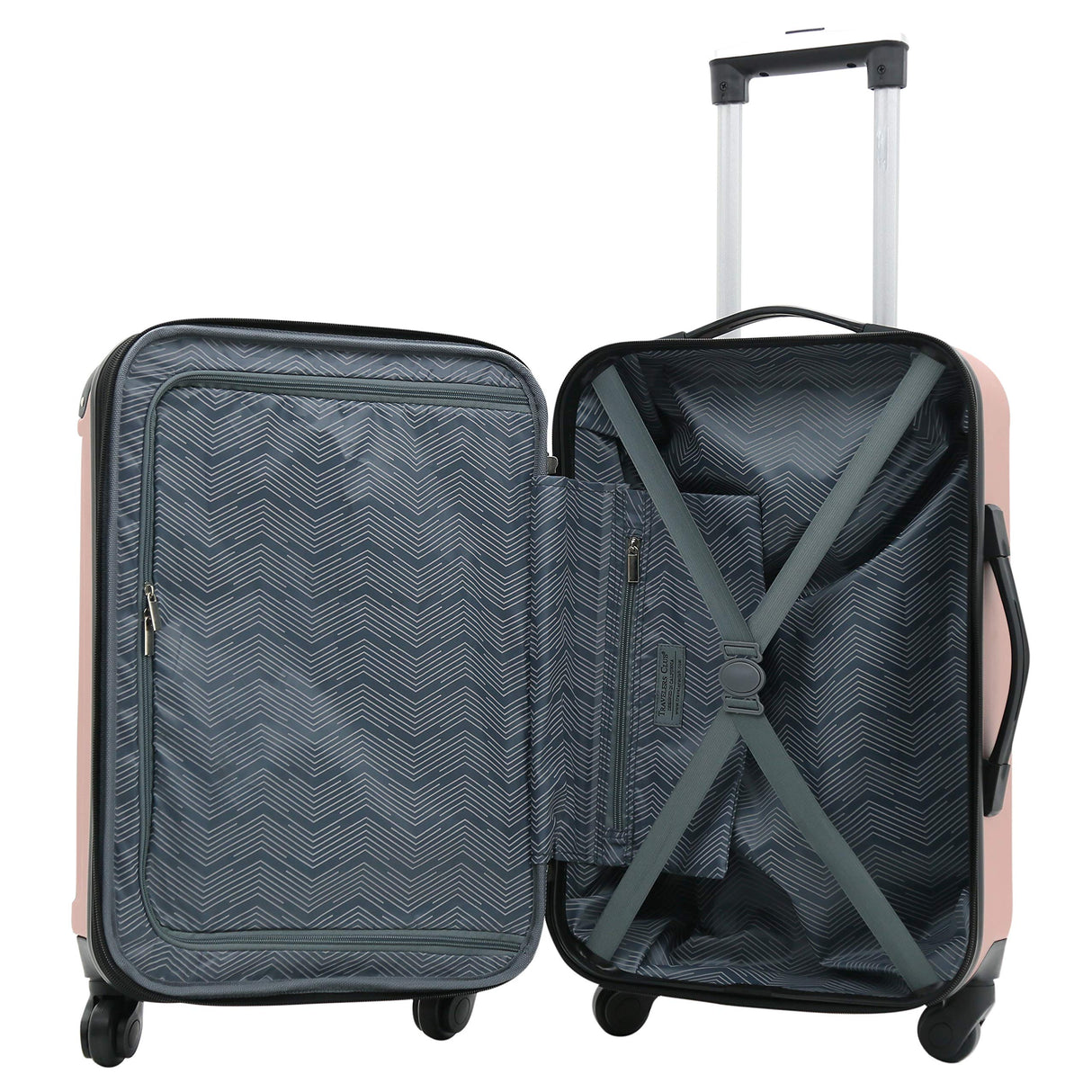 Travelers Club Midtown Hardside Luggage Travel, Rose Gold, 4-Piece Set