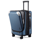 LEVEL8 Grace Carry on Luggage Airline Approved, 20 Inch Expandable Hard Sided Luggages with Spinner Wheels, Harshell Small Rolling Suitcase for Women Men with Tsa Lock, Blue