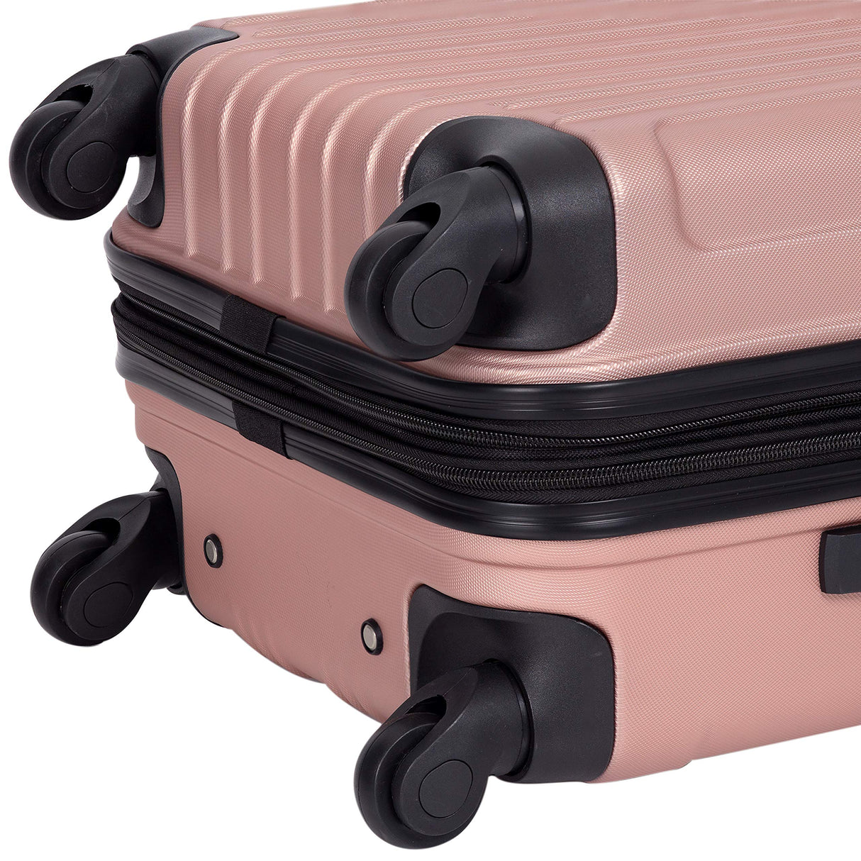 Travelers Club Midtown Hardside Luggage Travel, Rose Gold, 4-Piece Set