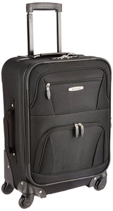 Rockland Expandable Spinner Carry On, Black, 19-Inch