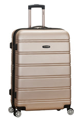 Rockland Melbourne Hardside Expandable Luggage with Spinner Wheels, Champagne, Checked Large 28"